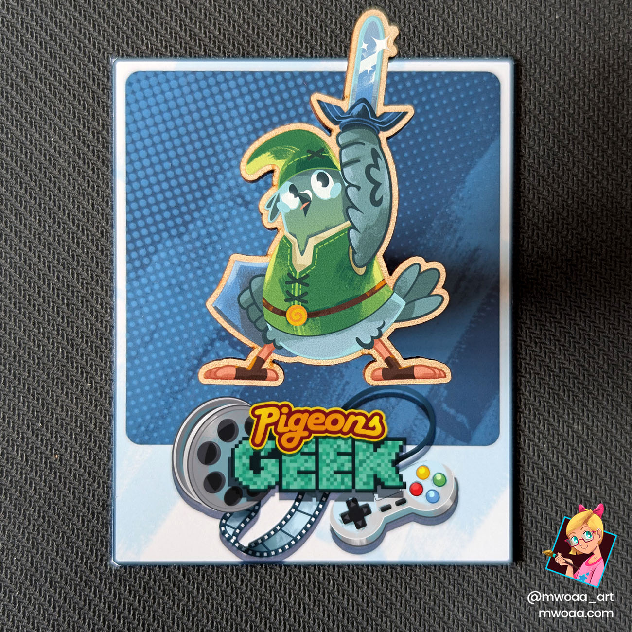 Geek Pigeons, Le pigeon d'Hyrule | Pin's ou Magnet en bois