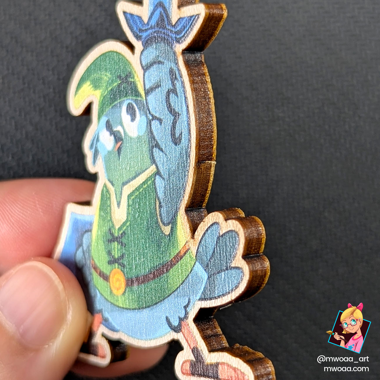 Geek Pigeons, Le pigeon d'Hyrule | Pin's ou Magnet en bois – Image 3