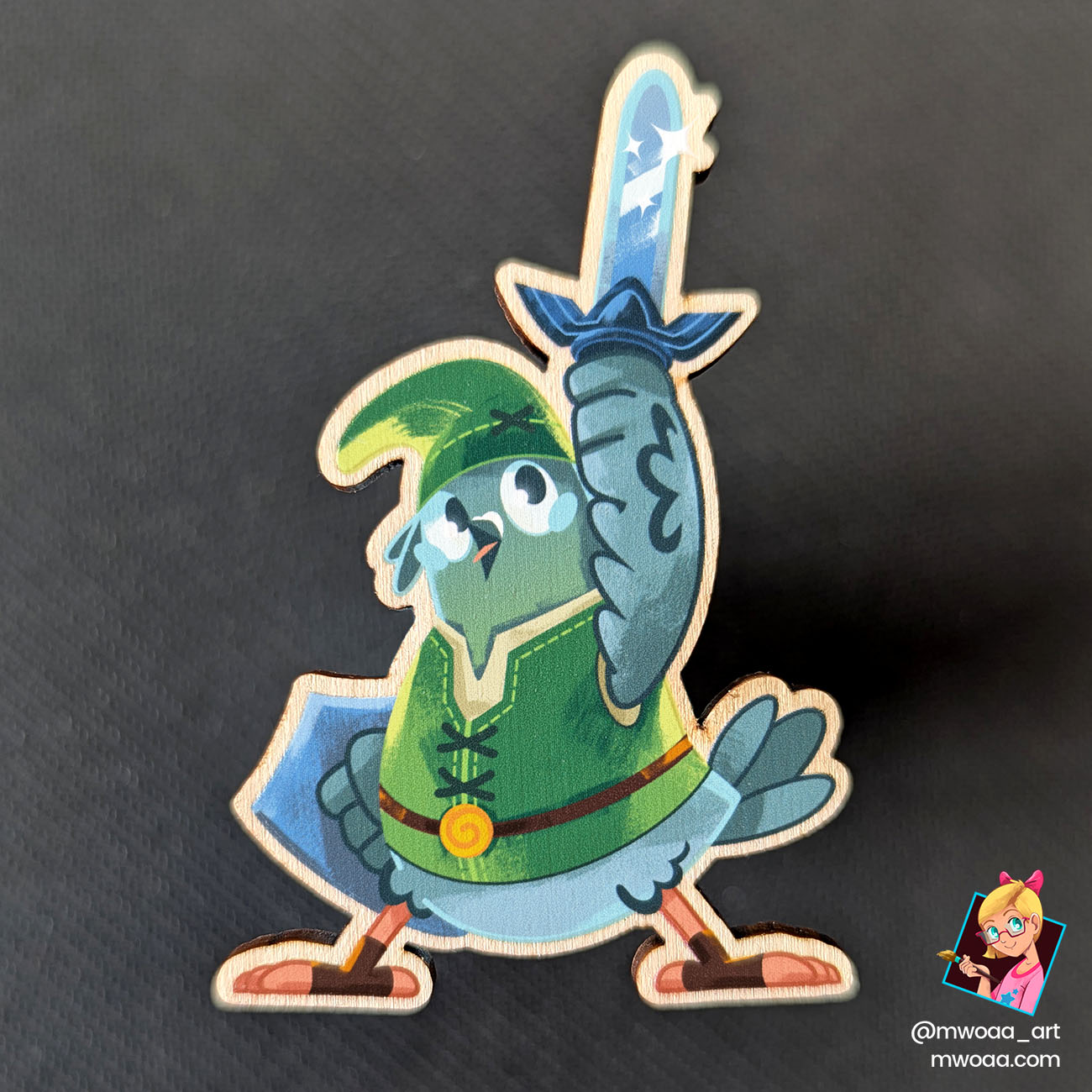 Geek Pigeons, Le pigeon d'Hyrule | Pin's ou Magnet en bois – Image 2