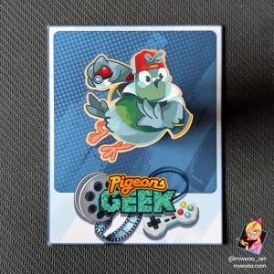 Geek Pigeons, Le pigeon du Boug Palette | Pin's ou Magnet en bois