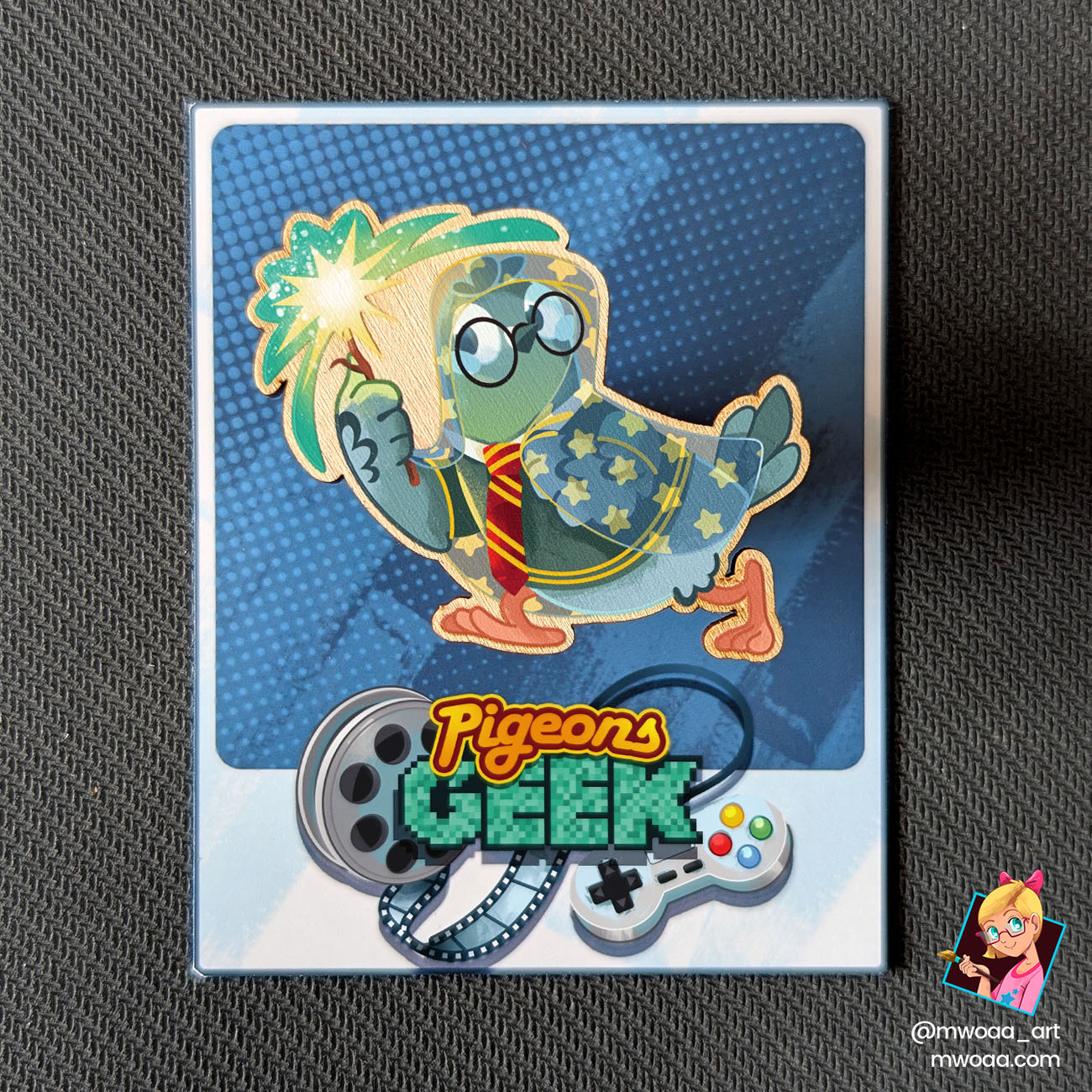 Geek Pigeons, Pigeon Potter | Pin's ou Magnet en bois
