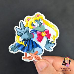 Geek Pigeons, Pigeon Moon | Stickers